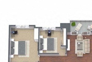 3B – 3 Bedroom 2 Bath Floor Plan Layout – 1623 Square Feet